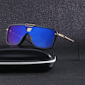 Miniatyrbild 6 av 6: 2022 New Retro Double Bridges Herr Solglasögon Mode Svarta Klara Glasögon Trending Hollow Leopard Blå Solglasögon Män Kvinnor Shad C05 Leopard Green Sunglasses