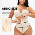 Miniatyrbild 3 av 6: Faja reducerande och formande görd för kvinnor slimmande slida Platt mage Bodysuit med stor dragkedja Beige 4XL