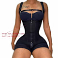 Miniatyrbild 3 av 6: Shapewear Dam Fajas Colombianas Kompression Höftlyft Öppet bröstplagg Bred justerbar axelrem Damkroppsformare TAN M