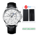 Miniatyrbild 1 av 6: BELUSHI Mode Herr Quartz Armbandsur Vattentät Lyx Märke Lysande Stoppur Watch Casual Läderarmband Klockor 2023 LBSW and box