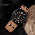 Miniatyrbild 2 av 6: 1 st Herr Circular Pointer Watch Läder Military Sports Date Quartz Watch Herr Green