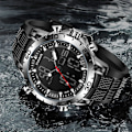 Miniatyrbild 5 av 6: FOXBOX Herrklockor Sport Toppmärke Lyx Dual Display Quartz Watch Herr Militär vattentät klocka Digital elektronisk watch+ Box full black(.268)