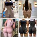 Miniatyrbild 5 av 6: Högkompression Body Shapewear Kvinnor Fajas Colombianas Korrigerande gördel Mage Kontrollstolpe Fettsugning BBL slimmande midjebälte Black S