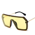 Miniatyrbild 5 av 6: Klassiska retro överdimensionerade solglasögon solglasögon för kvinnor Spegelglasögon herr/kvinnor Lyxdesign unisex stor båge dam solglasögon Yellow Other