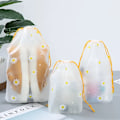 Miniatyrbild 1 av 6: 1 ST Transparent Vattentät Resekosmetikväska Case för kvinnor Badkar Smink Organizer Toalettartiklar Tvätt Skönhetssats Förvaringspåse 1pc Frosted Daisy 16x20cm