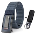 Miniatyrbild 1 av 6: Nytt mode herrbälte Toppkvalitet Bekväma nylon för män Metall Automatiskt spänne Ung Canvas Taktisk designerbälte Blue Belt A Set 120cm Adjustable