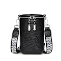 Miniatyrbild 2 av 6: Äkta läder Kvinnor Axelväskor Lyxmärken Mini Kvinnlig Mobiltelefonväska Hög kvalitet Kvinnor Handväskor Kvinnlig Messenger Bag Black