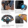 Miniatyrbild 6 av 6: Ny watch GT3 Pro Smart Watch Herr NFC Vattentät Sport Fitness Tracker Bluetooth Call Smartwatch Man för HUAWEI Android IOS Silver mesh belt