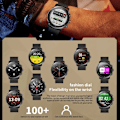 Miniatyrbild 6 av 6: SENBONO Män Smart Watch Rund Bluetooth Svara samtal Klockor Anpassade urtavlor Sport Smartwatch Män Dam för Android IOS Red