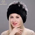 Miniatyrbild 2 av 6: Vintermössor för kvinnor WinterRexHatKnitting Varma Snöhattar Eleganta Prinsessmössor red 55cm to 60cm