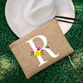 Miniatyrbild 1 av 6: Söta bokstäver Initialt anpassat namn Kvinnor Nödvändiga sminkväska Mujer Bolsas kosmetiska väskor Linne Case Organizer Q00509-A012BR-S