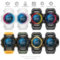 Miniatyrbild 6 av 6: SMAEL Elektroniska Digitala klockor för män Vattentät Unisex Military Sport Armbandsur med Auto Date Week LED Display Vit 8082 White-Red blue-Box