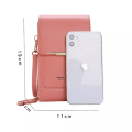 Miniatyrbild 5 av 6: Buylor Damväska Trend Handväskor Mjukt läder Små plånböcker Touch Screen Mobilväska Mode Crossbody axelväskor PINK 11x5x19CM