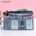 Miniatyrbild 2 av 6: 2023 Dubbel dragkedja Kosmetisk förvaringsväska Nylon Organizer Handväska Multifunktionsväska Sminkväska Dam Make Up Beauty Pouch Blue flamingo