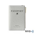 Miniatyrbild 1 av 6: Band PU Läder Cover RFID-blockering för kort Resepasshållare Plånbok Organizer Herr Kvinnor Case Gray