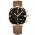 Miniatyrbild 1 av 6: Mode Genève Män Datum Legering Case Syntetiskt Läder Analog Kvarts Watch Man Klocka Toppmärke Lyx Relogio Masculino 10 Brown-Rose-Black