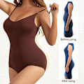 Miniatyrbild 5 av 6: Seamless Shapewear Body Kvinnor Magkontroll Kompression Kroppsformare Waist Trainer Slimmande underkläder i ett stycke Brown XS