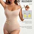 Miniatyrbild 6 av 6: Seamless Shapewear Body Kvinnor Magkontroll Kompression Kroppsformare Waist Trainer Slimmande underkläder i ett stycke Brown XS