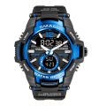 Miniatyrbild 1 av 6: SMAEL Dual Time Army Watch för män Lysande Vattentät Quart Digital Armbandsur Väckarklocka LED Bakgrundsbelysning Kalender 1805 Black blue