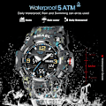 Miniatyrbild 6 av 6: SMAEL Dual Time Watch för män Mode Vattentät Quart Digital Armbandsur Väckarklocka LED Bakgrundsbelysning Kalenderklockor 8008 Camo Gray-Box