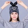 Miniatyrbild 1 av 6: Xthree Flanell Autumn Skullies Beanies för Kvinnor Vinterhatt Söt Kitty Barnhatt för Flickor Gorras Orange