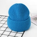 Miniatyrbild 1 av 6: Visrover 9 Färger Unisex Solid Färgade Mössor Vinterhatt För Kvinna Stickad Bonnet Acryl Kvinna Höst Varma Skullies 4-lurex light blue