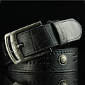 Miniatyrbild 1 av 6: Hollow Rivet Punk Style Bälte Herr Casual Bälte Bred PU Läder Bälte Spännen För män Mode Manlig Jeansbälte av hög kvalitet Black