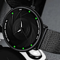 Miniatyrbild 3 av 6: 2022 Minimalistiska modeklockor för män Ultratunt rostfritt stål Mesh bälte Quartz Watch Herr Business Watch Montre Homme Mesh Black Blue
