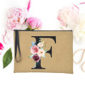Miniatyrbild 5 av 6: Anpassad Initial Sommarväska Ny Blomma Brev Bolsa Brudtärna Present Feminina Clutchväska Holiday Organizer Case Bachelorette Clutch Q04257-A012BR-S