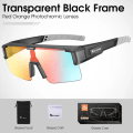 Miniatyrbild 1 av 6: WEST BIKING Myopic Polarized Square Solglasögon Män Photochromic Cykling Passform över glasögon Köra Fiske Glasögon Cykelglasögon Gray x Red Orange