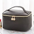 Miniatyrbild 1 av 6: FUDEAM Läder Multifunktion Kvinnor Kosmetikväska Resor Toalettartiklar Förvaring Organisera Handväska Vattentät Kvinnlig Bärbart Makeup case Black C