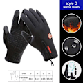Miniatyrbild 1 av 6: Pekskärm Vinter Thermal Varma Cykelcykelhandskar 2XL XXL Cykelskidor Utomhuscamping Vandring Motorcykelhandskar Helfinger B Black M