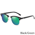 Miniatyrbild 1 av 6: RUOBO Klassiska polariserade solglasögon för män Kvinnor Märkesdesign Körspegel Yta Lins Solglasögon Goggle UV400 Gafas De Sol Black-Green(.127) Gold Frame(.127)
