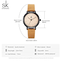 Miniatyrbild 4 av 5: Shengke enkel watch för kvinnor brunt retro läder Relogio Feminino Toppmärke Dammode Minidesign Quartz Reloj Mujer grey