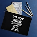 Miniatyrbild 1 av 6: Yo Soy Profesor Cual Es Tu Superpoder Spansk Rese Sminkväska Organizer Presenter Sminkväskor Lärare Canvas Penna Förvaringspåse W01318-TBBK-D