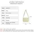 Miniatyrbild 5 av 6: Enfärgad designermode axelväskor för kvinnor Hög kvalitet Canvas Crossbody-väska för damer Casual Ung student skolväska White (30cmMax Length50cm)