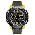 Miniatyrbild 1 av 6: SMAEL Dual Time LED Display Digital watch för män Vattentät Simning Quartz Sportklockor Auto Date Alarm Clock Armbandsur 8039 Yellow