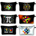 Miniatyrbild 2 av 6: Magic Cube / Math Formula Print Case Kvinnor Toalettväska för Make Up Organizer Väska Flickor Clutchväskor Söt kosmetisk väska shzbmofang06cw
