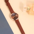 Miniatyrbild 6 av 6: 2023 Mode Dam Klockor Stars Moons Dam Enkel Quartz Watch Rose Gold Kvinnlig Casual Läder Armbandsur Reloj Mujer Blue