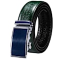 Miniatyrbild 1 av 6: Högkvalitativt grönt äkta läder Herrbälten Lot Styles Automatiska spännen för klänning Jeans Kostym Herr Midjeband Bälte Bröllopspresent 2201DMI 130cm