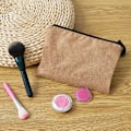 Miniatyrbild 1 av 6: Tjejsminkväska print Klassisk organizer Festtoalettsaker Linne Dragkedja Organizer Tote Förvaringspåse Present C 003 (Linen)