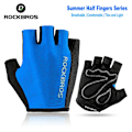 Miniatyrbild 2 av 6: ROCKBROS Half Finger MTB Cykelhandskar Andas landsvägscykelhandskar i nylon Tunna Lätt Slitstark Fingerlös Fitness Vante S202 Grey M