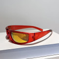 Miniatyrbild 5 av 6: GM LUMIAS Y2k rektangulära solglasögon Män Kvinnor Mode Wrap-Runda Spegel Sportskydd Glasögon Märkesdesigner UV400 Solglasögon red-red coating as picture shows