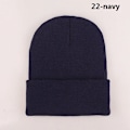 Miniatyrbild 1 av 6: Mössa Vinter för Kvinnor Män Pojkar Flickor Virkad Skullies Hatt Enfärgad Unisex Höststickad Mössa Cap Vilda Tillbehör navy Head 45-60cm
