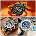 Miniatyrbild 6 av 6: SMAEL Light Blue Sport Digital Watch för män Vattentät Dual Time Display Chronograph Quarz Armbandsur med Auto Date Week 1803B Red-Box