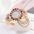 Miniatyrbild 5 av 6: Rhinestone Quartz Watch Shiny Fashion Stable Performance Armband Watch för vardagen Red 2