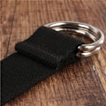 Miniatyrbild 4 av 6: Mode bälte för män/kvinnor D-format dubbelringspänne Enkelt solid bomullscanvas All-match unisex canvasbälten Midjebälte lyx Dark grey 110cm