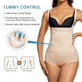 Miniatyrbild 3 av 6: Nadainaa body shaper latex shapewear kvinnor rumplyftare magkontroll shaper bantning underkläder gördelförstärkare magformning 7096 Back M