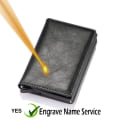 Miniatyrbild 1 av 6: Gravyr Anpassat namn ID Kreditkortshållare Plånböcker Märke Märke Rfid Blockering Magic Läder Smal Miniplånbok Liten Pengaväska Handväska Black(Name Service)