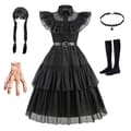 Miniatyrbillede 1 af 2: Sorte cosplay-kostumer til piger, Halloween-kostumer til børn, cosplay-kostumer og tilbehør, flere størrelser tilgængelige S 150cm